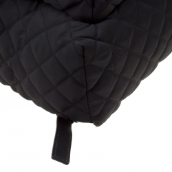 Pre Owned Moschino Black Quilted Nylon Large Logo Backpack
