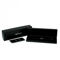 Pre Owned Movado Black Stainless Steel Museum 84 A1 1837 Women's Wristwatch 24 mm