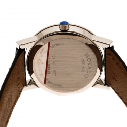 Pre Owned Movado Black Stainless Steel Museum 84 A1 1837 Women's Wristwatch 24 mm