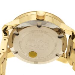 Pre Owned Movado Crackle Gold Tone Stainless Steel Bold Women's Wristwatch 36 mm