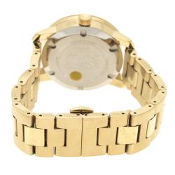 Pre Owned Movado Crackle Gold Tone Stainless Steel Bold Women's Wristwatch 36 mm