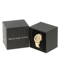 Pre Owned Movado Crackle Gold Tone Stainless Steel Bold Women's Wristwatch 36 mm