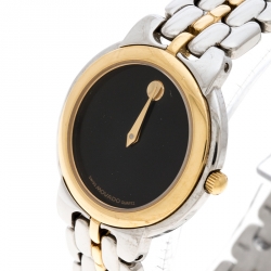 Movado Black Two Tone Stainless Steel Museum Women's Wristwatch 26MM