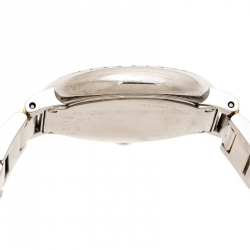 Pre Owned Movado White Mother of Pearl Two-Tone Stainless Steel Diamond Concerto 23.3.14.1117S Women's Wristwatch 30 mm  