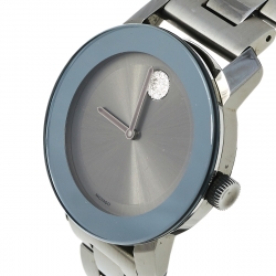 Pre Owned Movado Metallic Grey PVD Stainless Steel Bold MB.01.3.34.6045 Women's Wristwatch 36 mm
