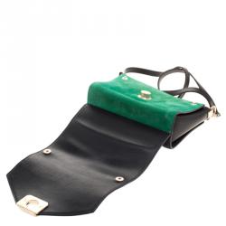 Pre Owned Mulberry Tricolor Suede and Leather Delphie Duo Flap Shoulder Bag