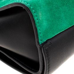 Pre Owned Mulberry Tricolor Suede and Leather Delphie Duo Flap Shoulder Bag