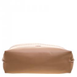 Pre Owned Mulberry Beige Woven Embossed Leather Blossom Shopper Tote