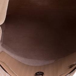 Pre Owned Mulberry Beige Woven Embossed Leather Blossom Shopper Tote