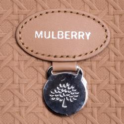 Pre Owned Mulberry Beige Woven Embossed Leather Blossom Shopper Tote