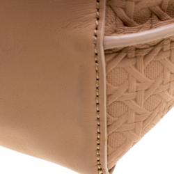 Pre Owned Mulberry Beige Woven Embossed Leather Blossom Shopper Tote