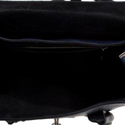 Pre Owned Mulberry Midnight Blue Camo Printed Leather Mini Cara Delevingne Backpack Tote