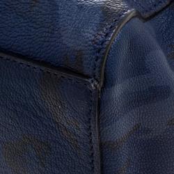 Pre Owned Mulberry Midnight Blue Camo Printed Leather Mini Cara Delevingne Backpack Tote