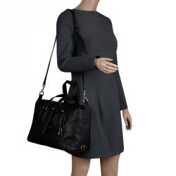 Mulberry Black Leather Medium Roxette Satchel