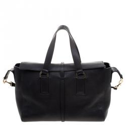 Mulberry Black Leather Medium Roxette Satchel
