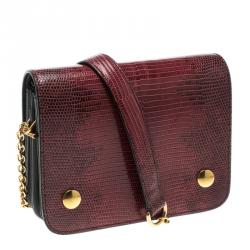 Pre Owned Mulberry Red Lizard Clifton Crossbody Bag