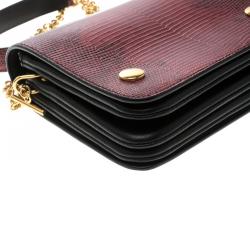 Pre Owned Mulberry Red Lizard Clifton Crossbody Bag