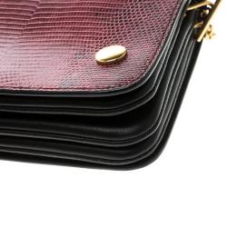 Pre Owned Mulberry Red Lizard Clifton Crossbody Bag
