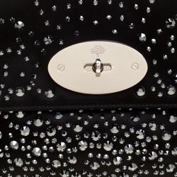 Mulberry Black Satin Embellished Clemmie Foldover Clutch