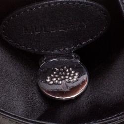 Mulberry Black Satin Embellished Clemmie Foldover Clutch