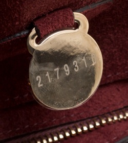 Pre Owned Mulberry Burgundy Croc Embossed Calfhair Bayswater Satchel