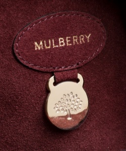 Pre Owned Mulberry Burgundy Croc Embossed Calfhair Bayswater Satchel