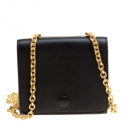 Mulberry Black Leather Clifton Wallet On Chain