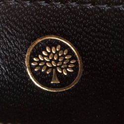 Mulberry Black Leather Clifton Wallet On Chain