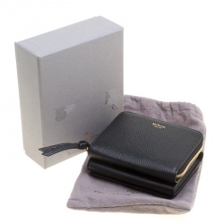 Mulberry Black Leather Clifton Wallet On Chain