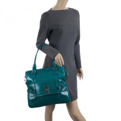 مملوكة مسبقًا Mulberry Turquoise Python Skin Maggie