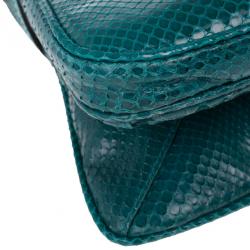 مملوكة مسبقًا Mulberry Turquoise Python Skin Maggie