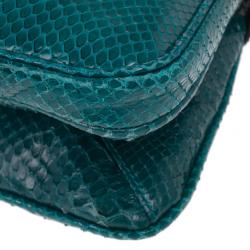 مملوكة مسبقًا Mulberry Turquoise Python Skin Maggie