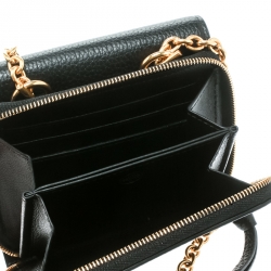 Mulberry Black Leather Chain Purse