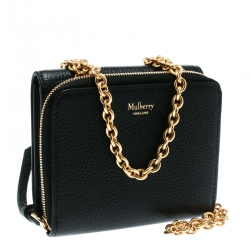 Mulberry Black Leather Chain Purse