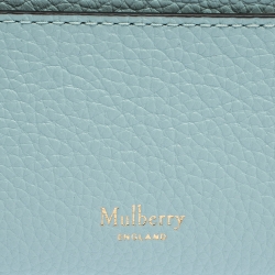 Pre Owned Mulberry Powder Blue Grained Leather Card holder