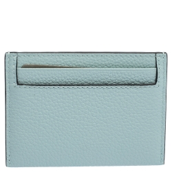 Pre Owned Mulberry Powder Blue Grained Leather Card holder
