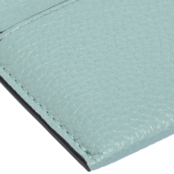 Pre Owned Mulberry Powder Blue Grained Leather Card holder