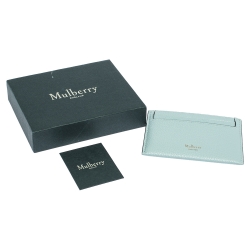 Pre Owned Mulberry Powder Blue Grained Leather Card holder