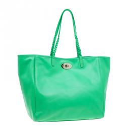 Pre Owned Mulberry Green Nappa Leather Medium Dorset Tote