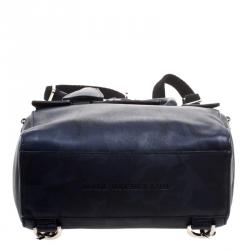 Pre Owned Mulberry Dark Blue Camo Leather Mini Cara Delevingne Backpack