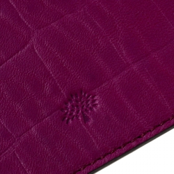 Pre Owned Mulberry Purple Croc Embossed Leather iPad Sleeve Case
