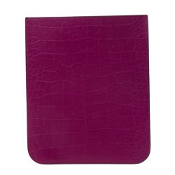 Pre Owned Mulberry Purple Croc Embossed Leather iPad Sleeve Case
