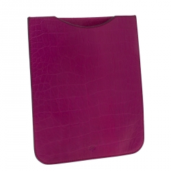 Pre Owned Mulberry Purple Croc Embossed Leather iPad Sleeve Case