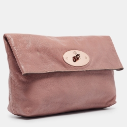 Pre Owned Mulberry Pink Leather Clemmie Clutch