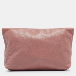 Pre Owned Mulberry Pink Leather Clemmie Clutch