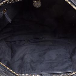 Pre Owned Mulberry Black Croc Embossed Leather Carter Bowler Bag
