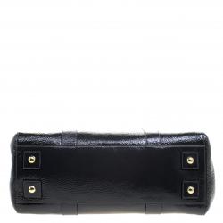 Pre Owned Mulberry Graphite Patent Leather Bayswater Satchel