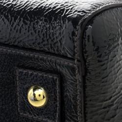 Pre Owned Mulberry Graphite Patent Leather Bayswater Satchel