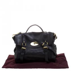 Mulberry Black Leather Oversized Alexa Satchel