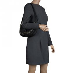 Pre Owned Mulberry Black Leather Studded Tessie Crossbody Bag